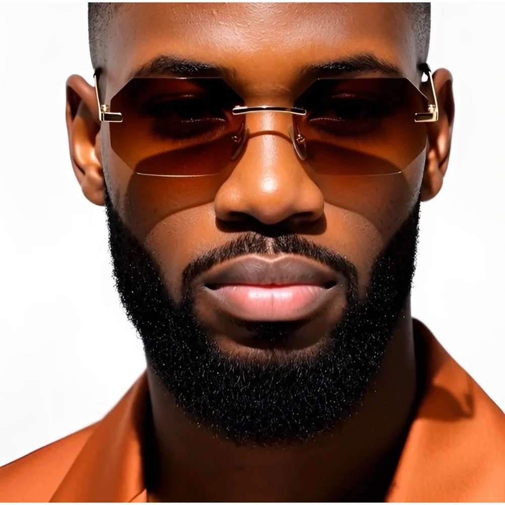 Sophisticated Sunglasses Gradient Tea Lenses Gold Frame Men Fashion Stylish 2026